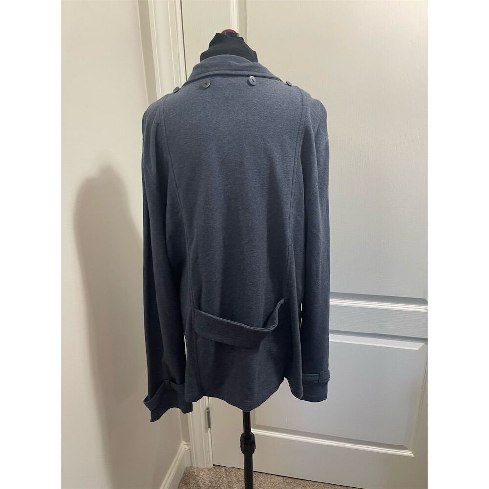 Coldwater Creek Women's Blue Gray Double Breasted Cotton Soft Peacoat Size M - Picture 6 of 14